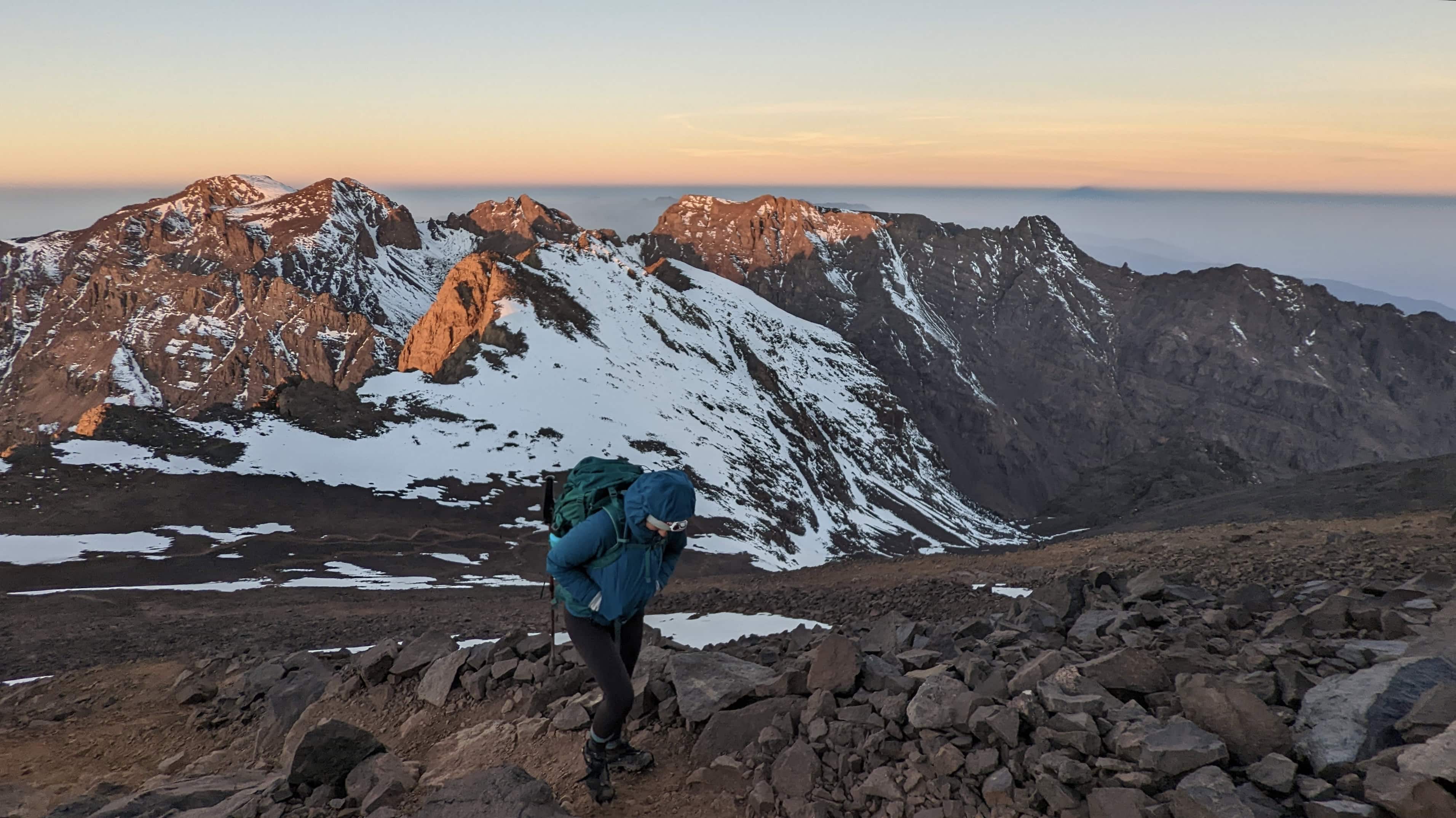 Approaching the Mt Toubkal Peak Morocco