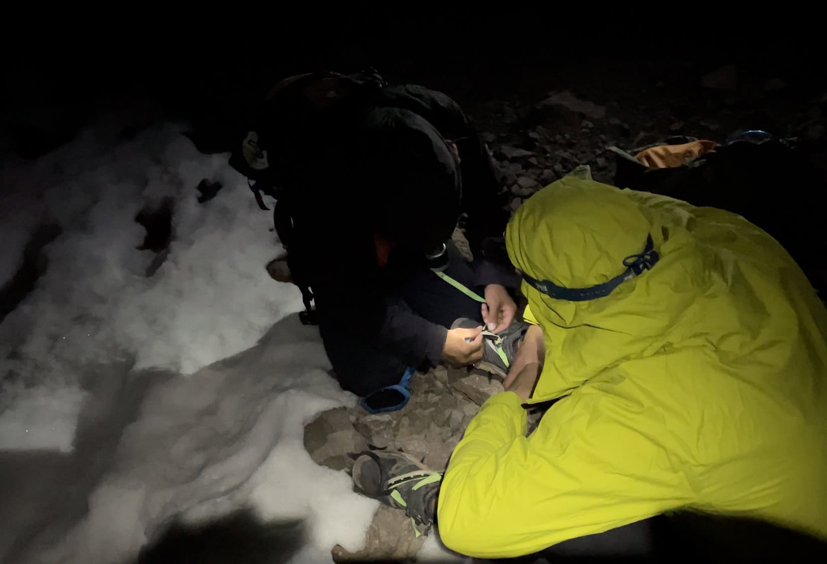 Tying Crampons On Mt Toubkal