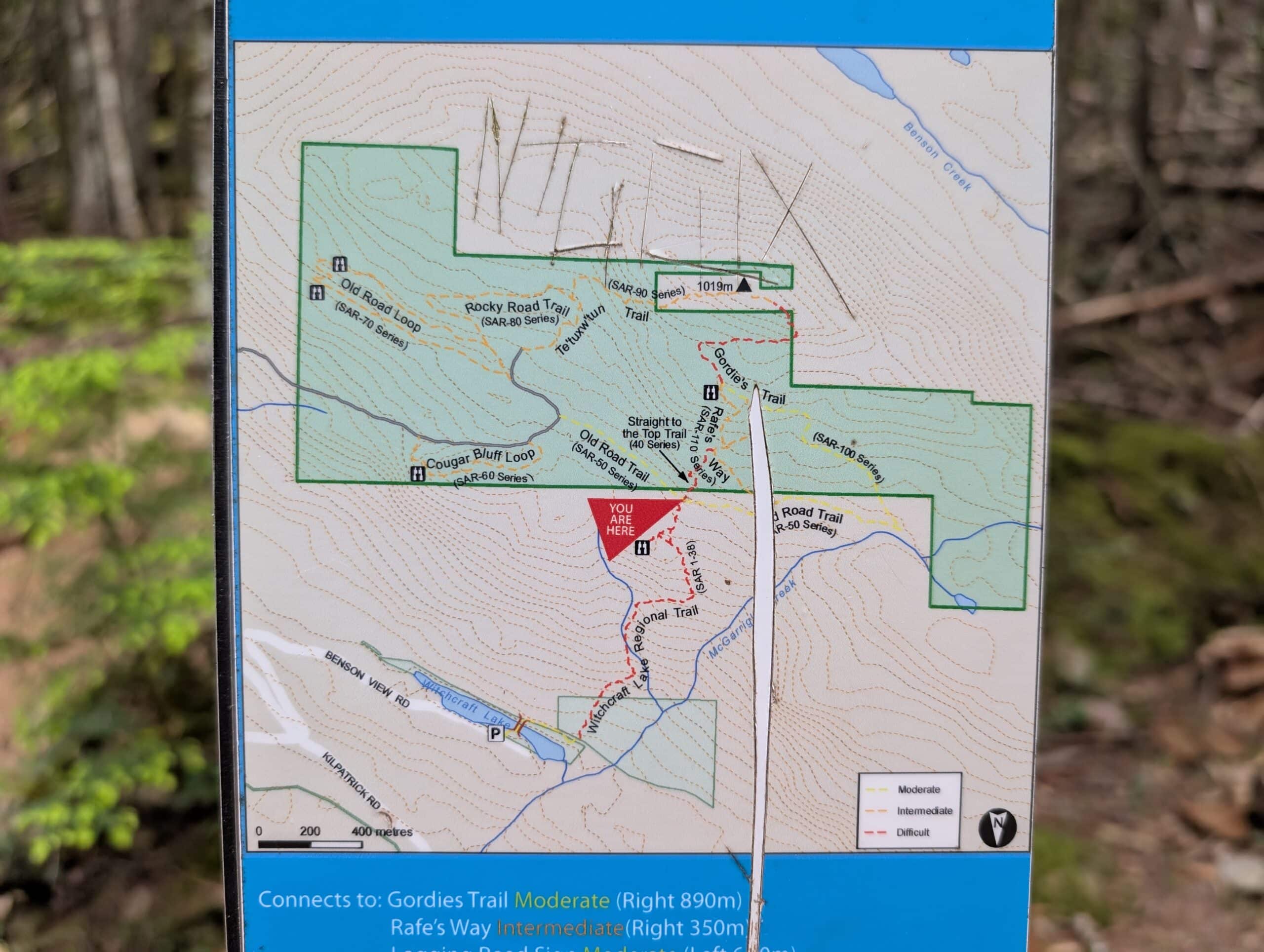 Detailed Mt Benson Regional park hike signs