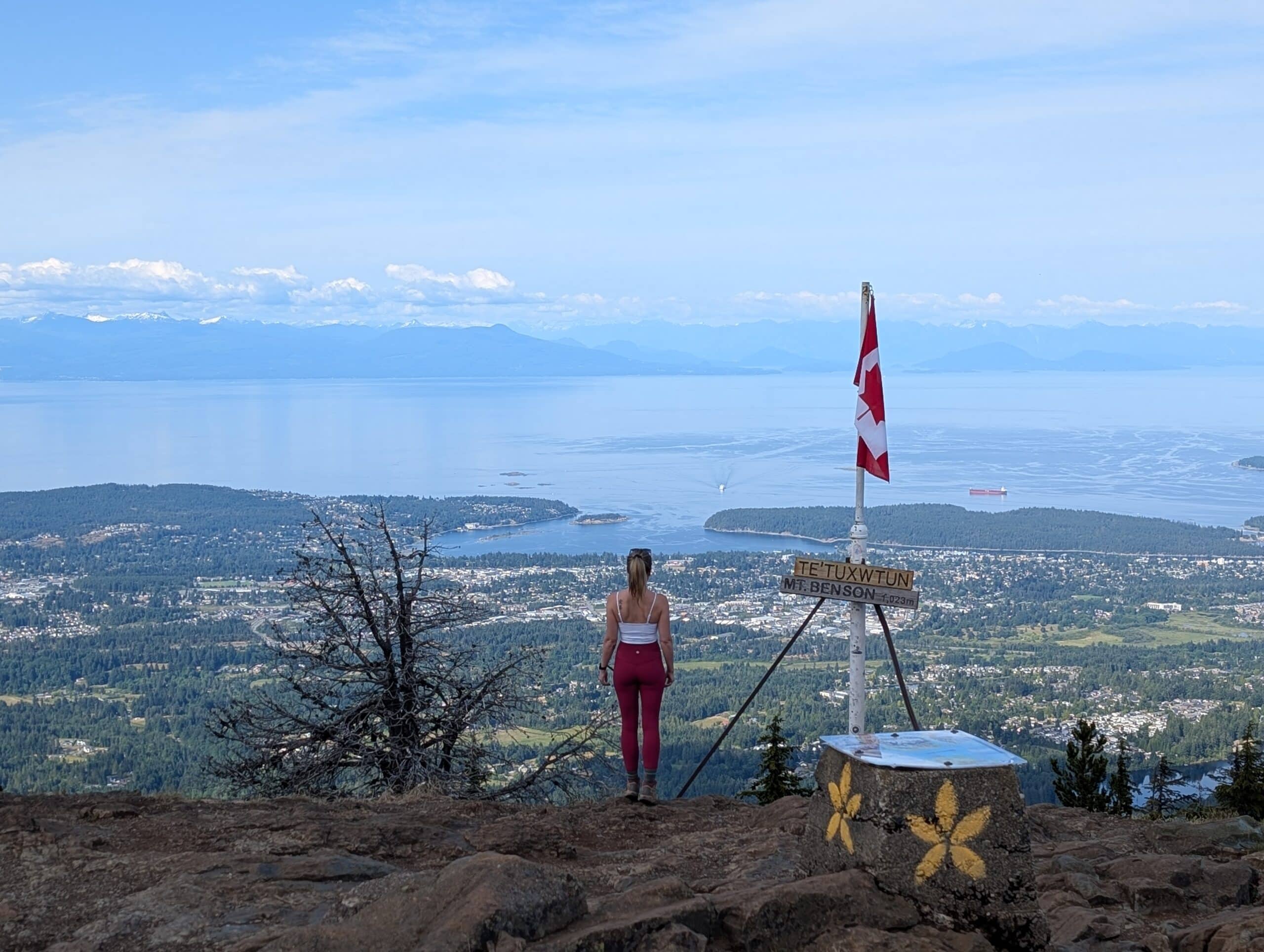 Looking over Nanaimo Summit views Mount Benson trail Nanaimo BC