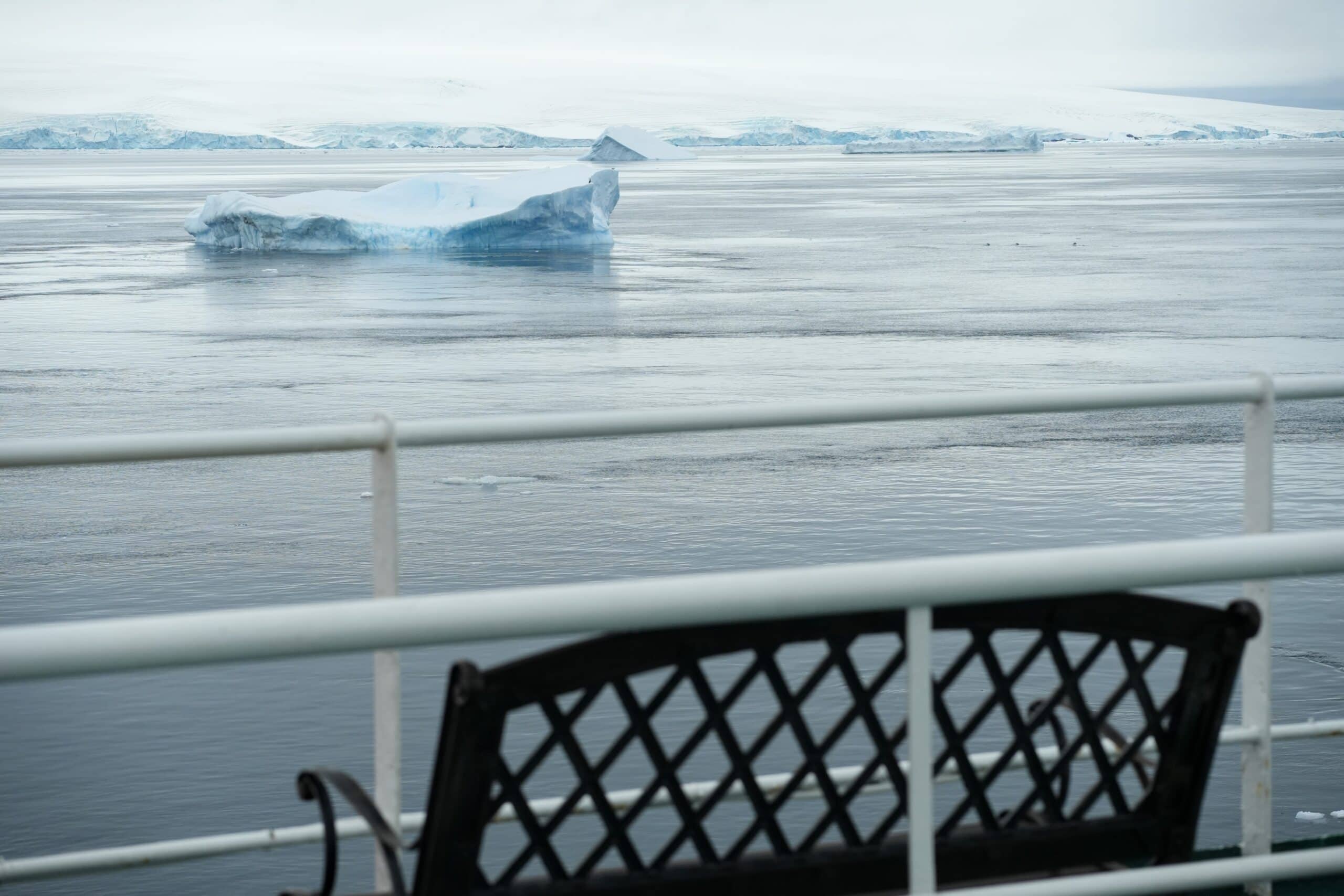 the view from deck on the MV ushuaia Antarctica the 7th continent