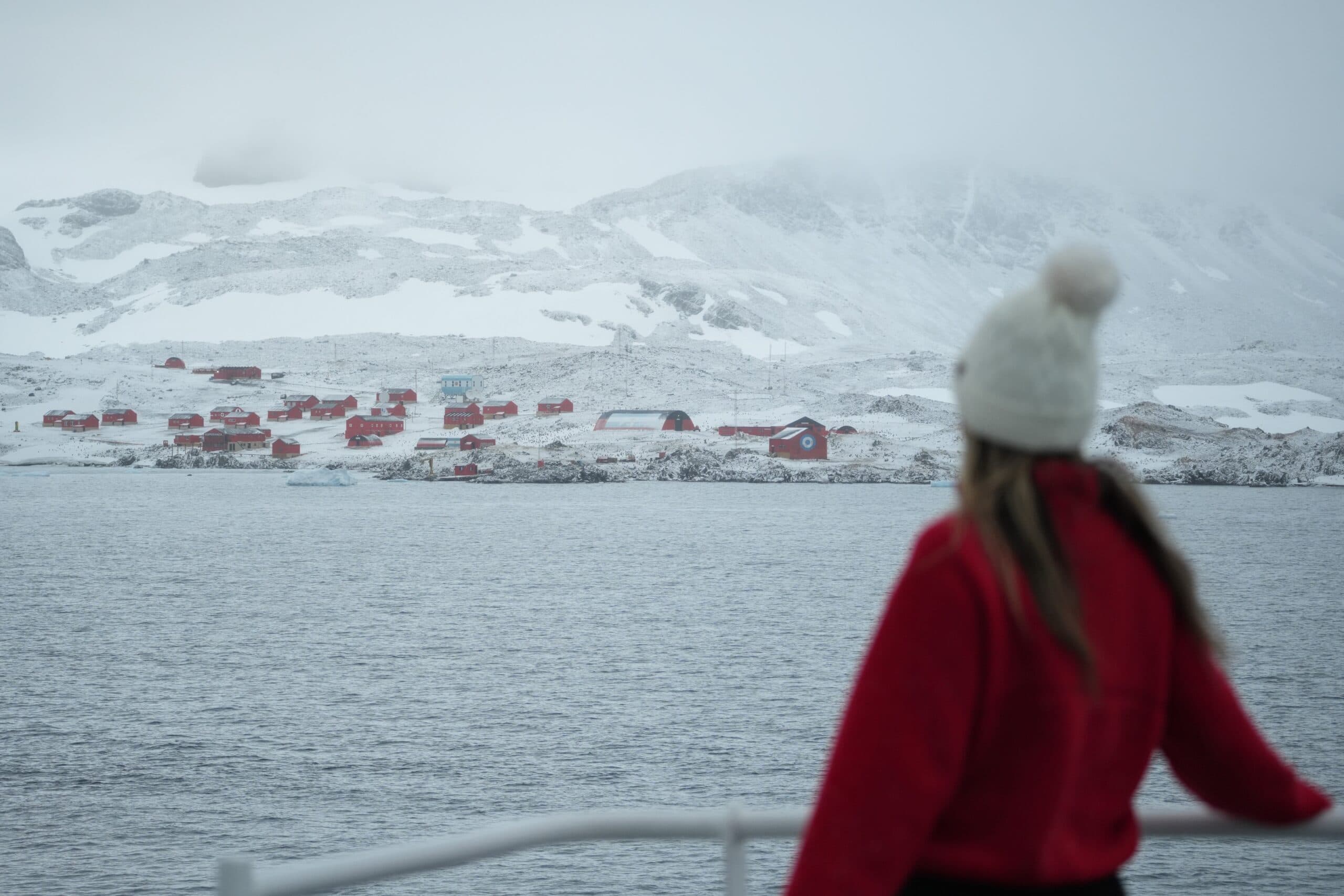 looking at esperanza base Antarctica the 7th continent