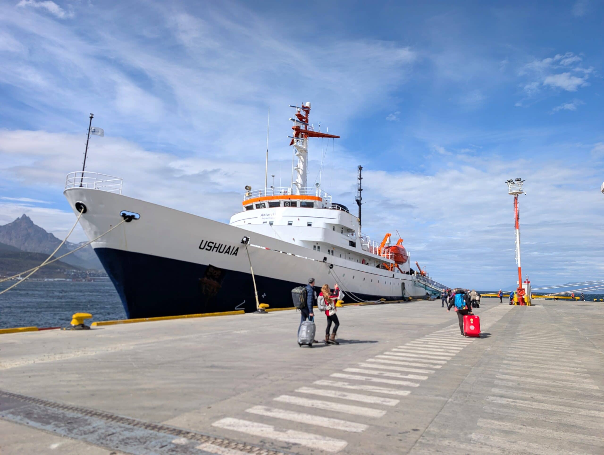 The MV Ushuaia walking up