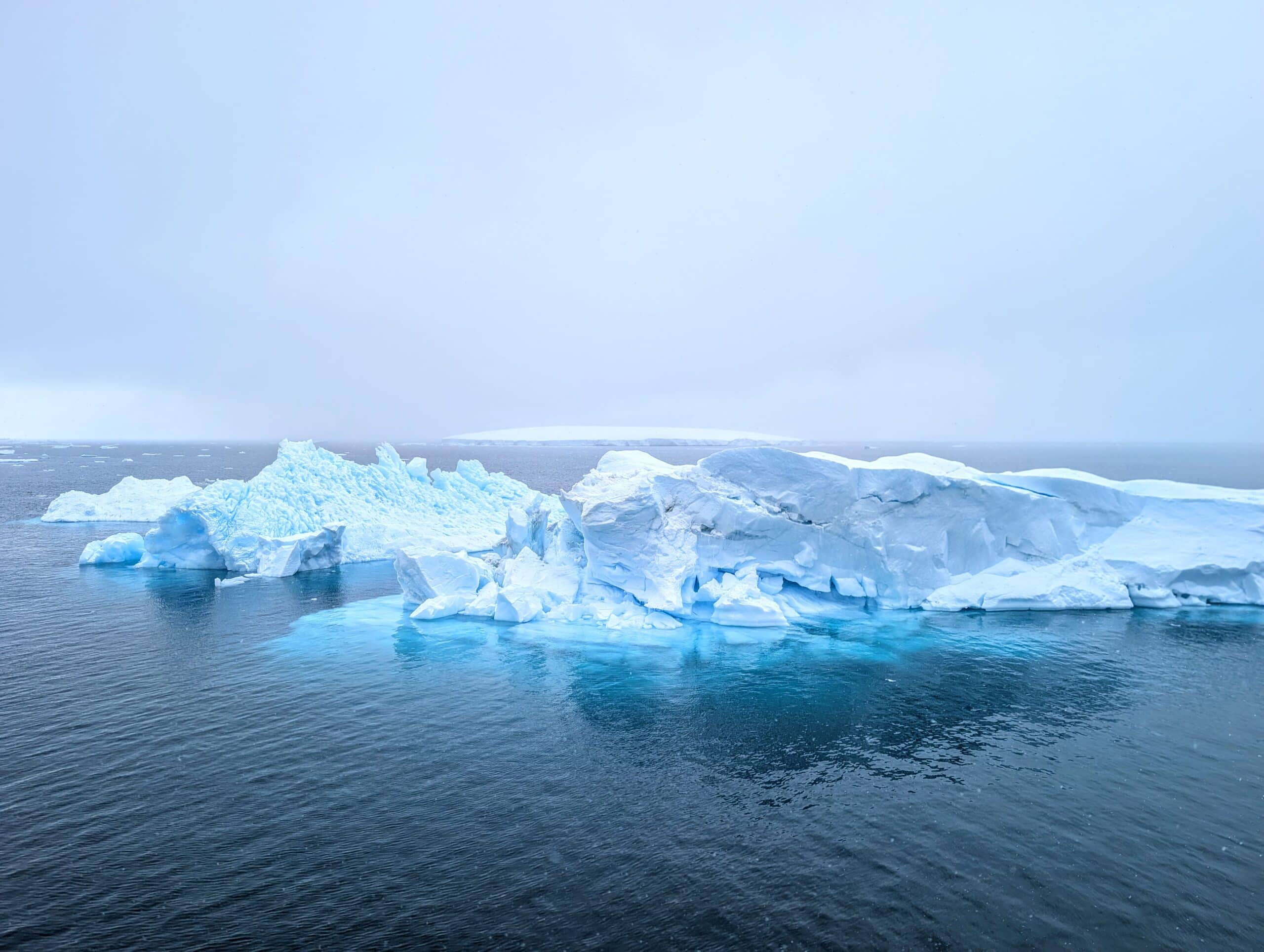 Blue icerbergs in Antarctica the 7th continent